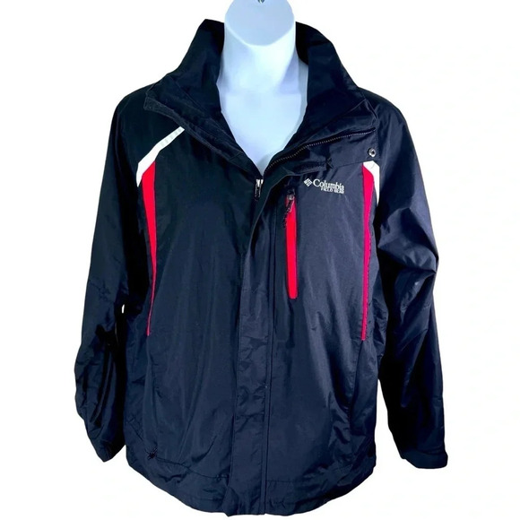 Navy Columbia Field Gear Coat size large waterproof fabric medium weight - Picture 1 of 9